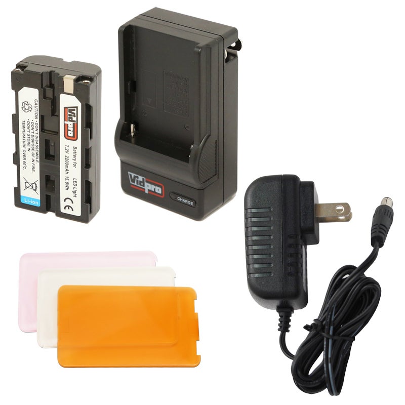 Vidpro LED-330 Photo and Video Light Kit - On Camera Panel LED Light - Adjustable and Dimmable Light Fits Cameras Video Camcorders and DLSR w/Hot Shoe Includes Rechargeable Battery Diffuser and More - Image 5